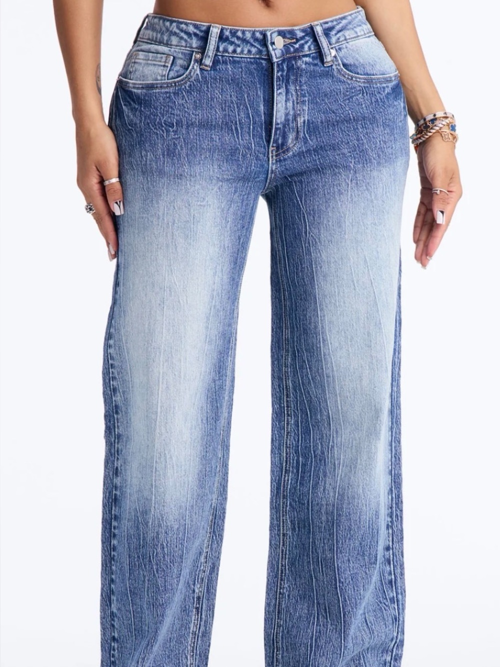 Fashion Nova Light Blue Wide Leg Jeans